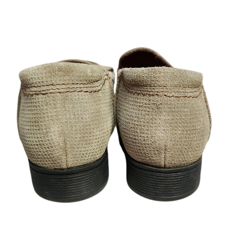 EUC Cobb Hill Crosbie Moccasins Women's 8.5 Green Taupe Suede - Picture 4 of 9